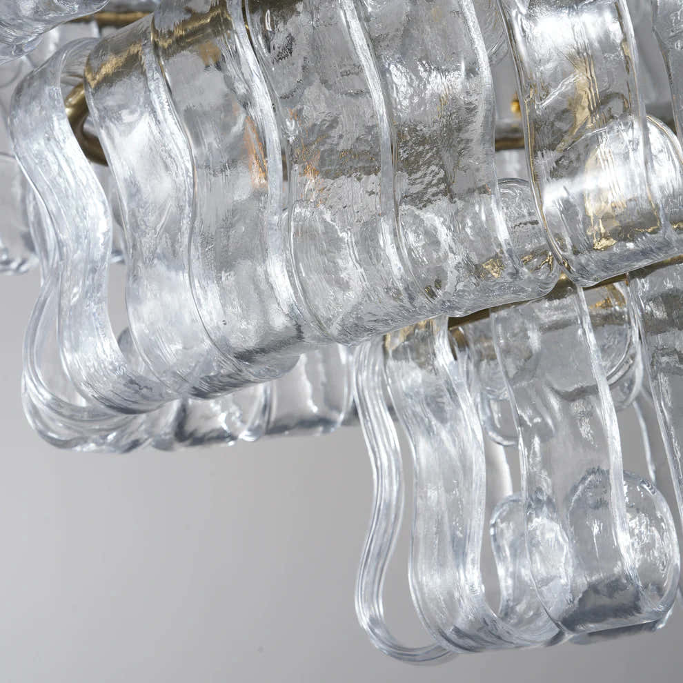 Amor Ghiaccio Glass Oval Chandelier 54"W/65"W