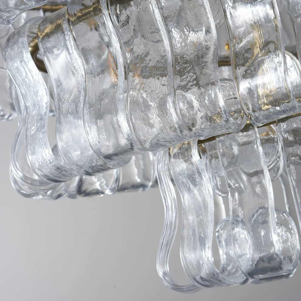 Amor Ghiaccio Glass Oval Chandelier 54"W/65"W