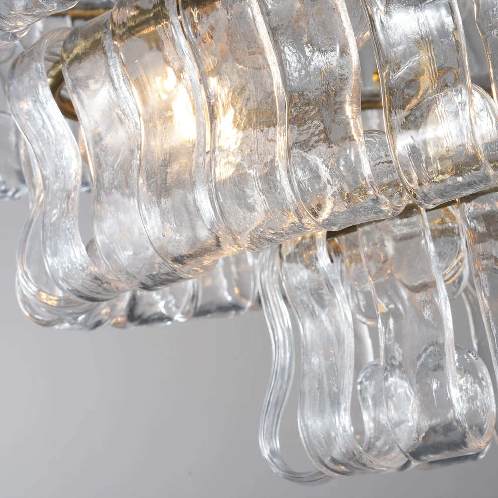 Amor Ghiaccio Glass Oval Chandelier 54"W/65"W