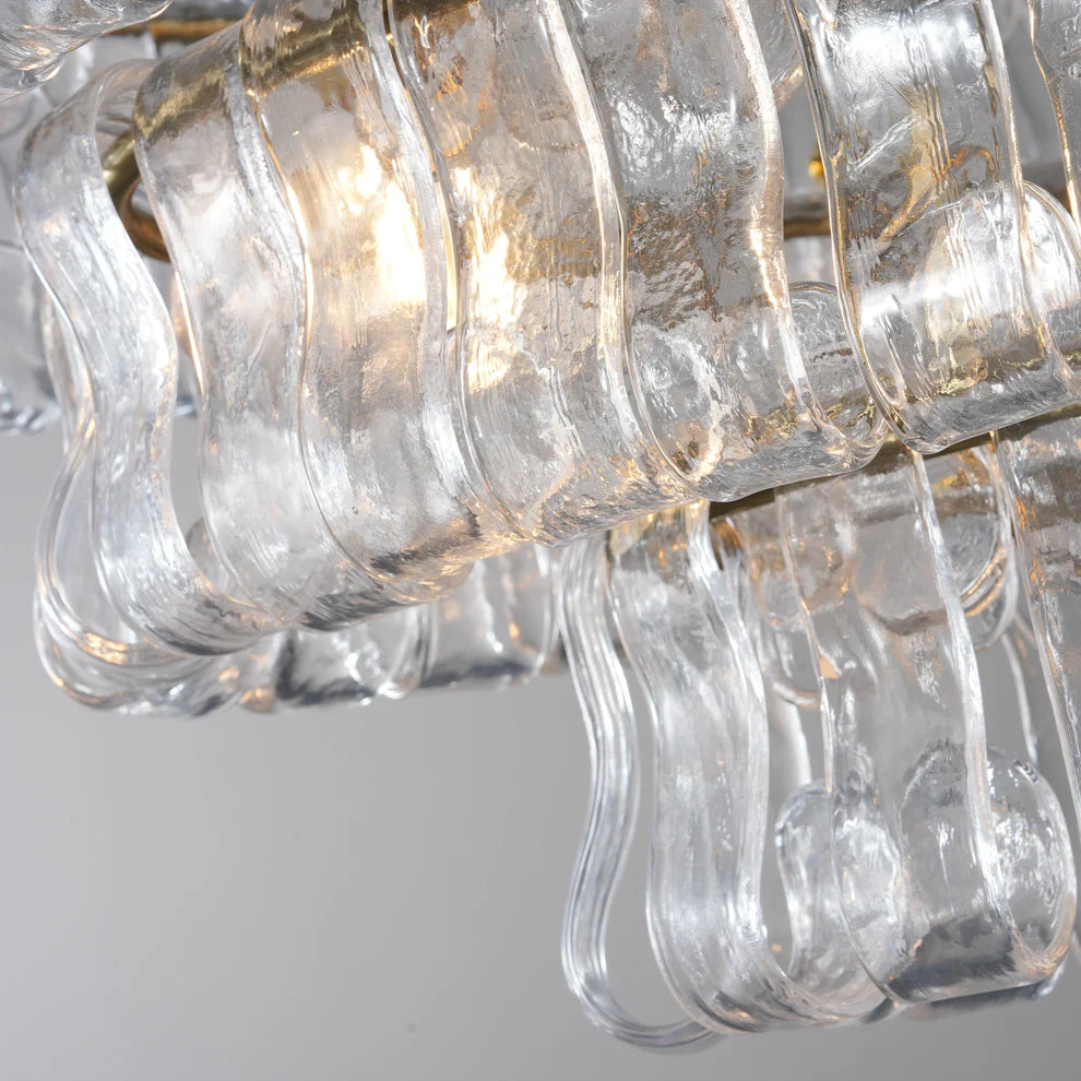 Amor Ghiaccio Glass Oval Chandelier 54"W/65"W