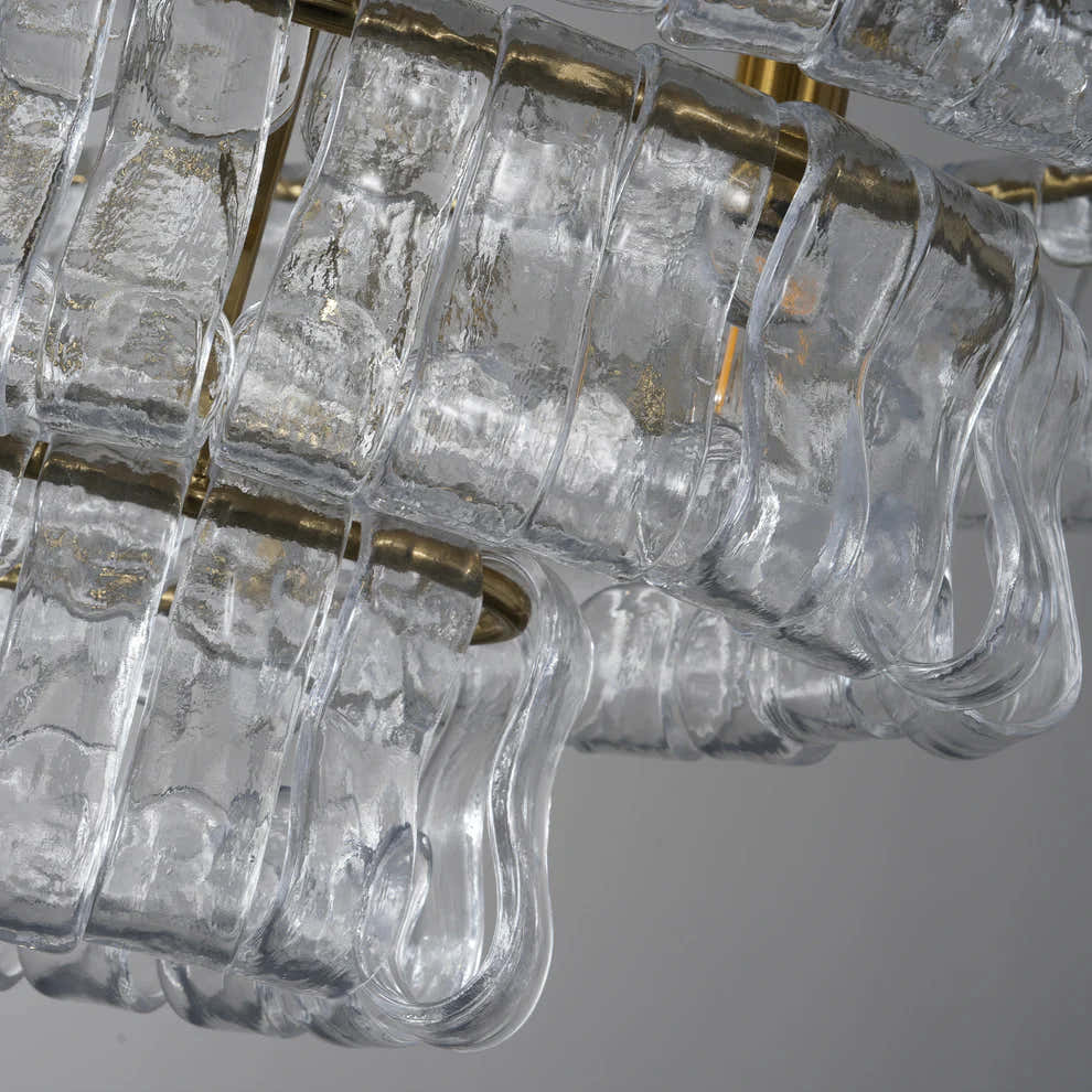 Amor Ghiaccio Glass Oval Chandelier 54"W/65"W