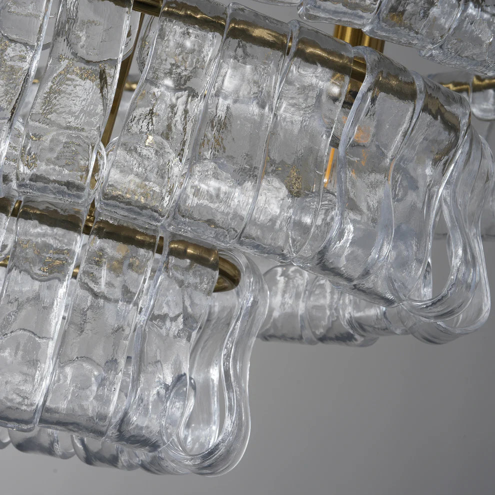 Amor Ghiaccio Glass Oval Chandelier 54"W/65"W