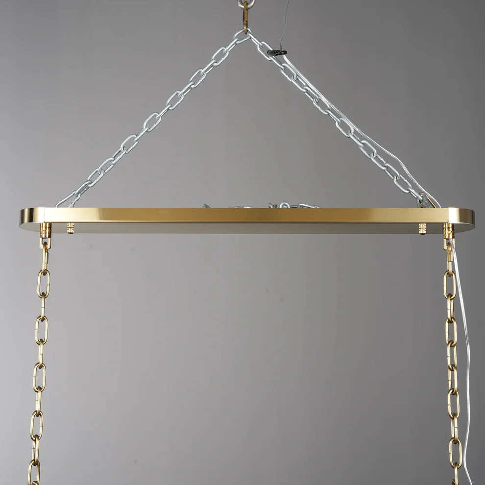 Amor Ghiaccio Glass Oval Chandelier 54"W/65"W
