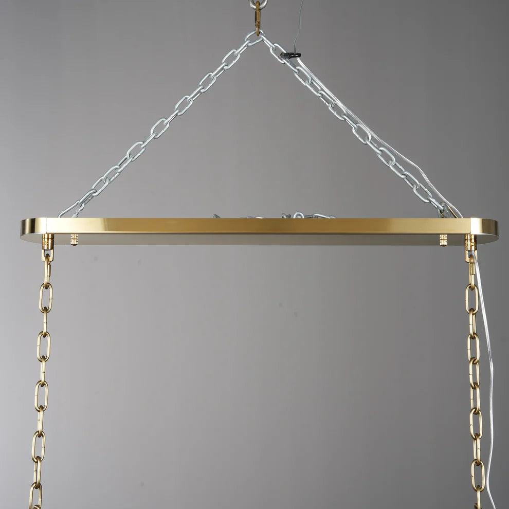 Amor Ghiaccio Glass Oval Chandelier 54"W/65"W