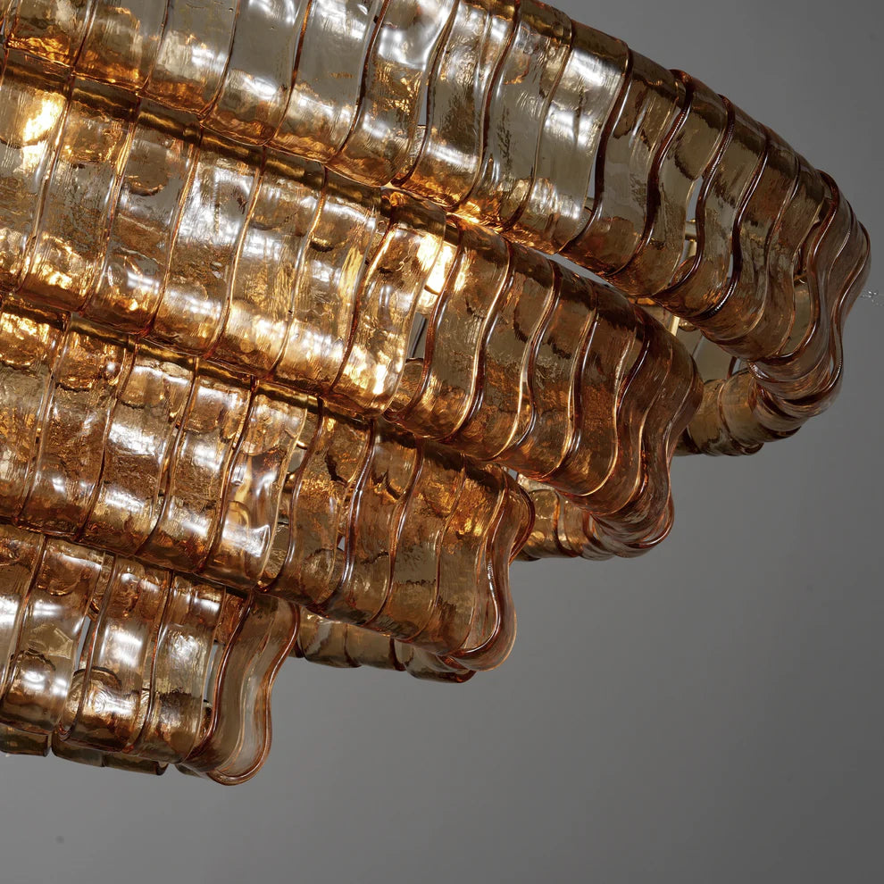 Amor Ghiaccio Glass Oval Chandelier 54"W/65"W