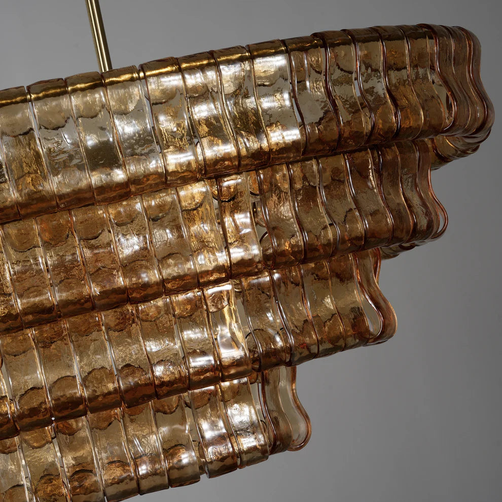 Amor Ghiaccio Glass Oval Chandelier 54"W/65"W