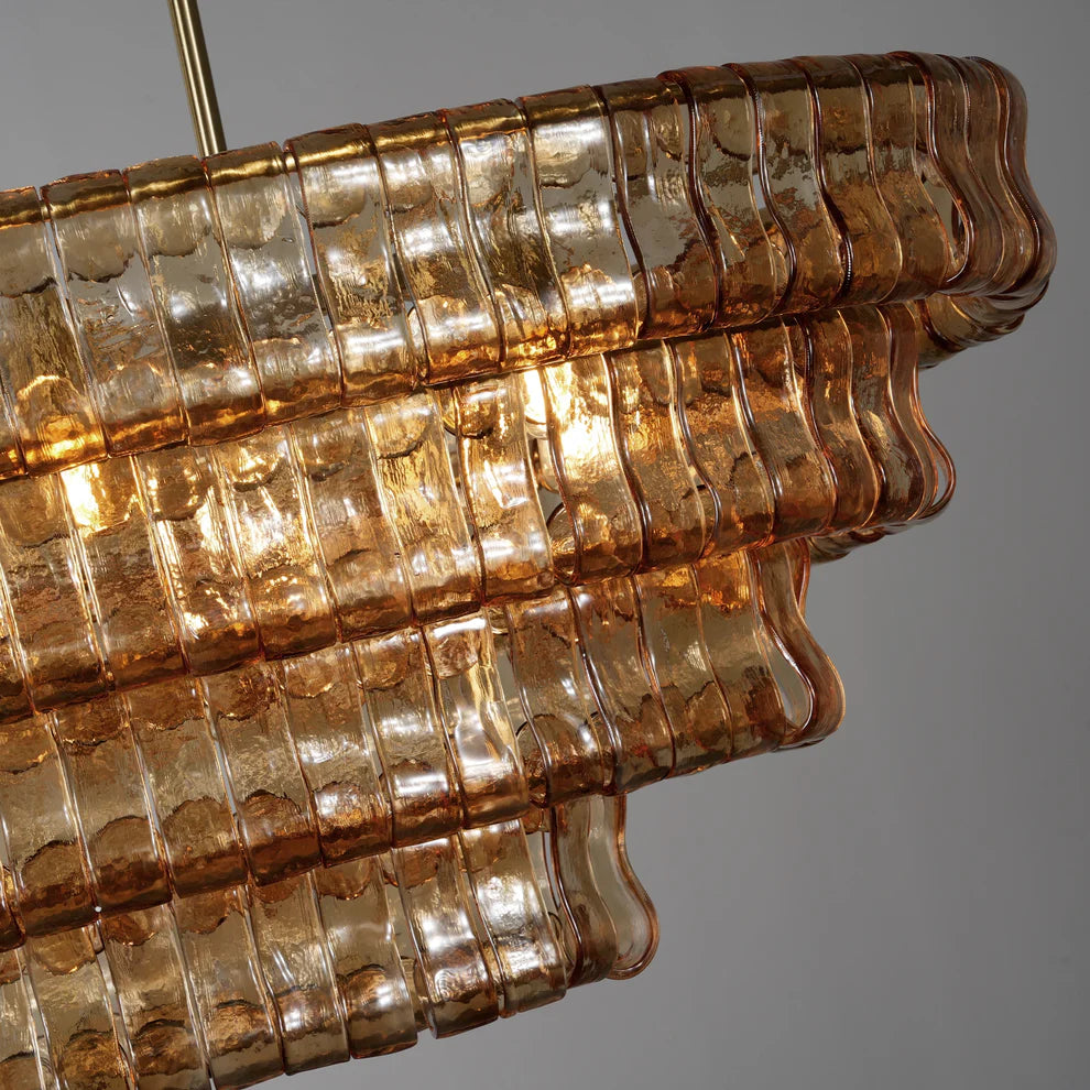 Amor Ghiaccio Glass Oval Chandelier 54"W/65"W