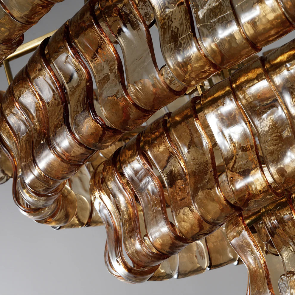 Amor Ghiaccio Glass Oval Chandelier 54"W/65"W