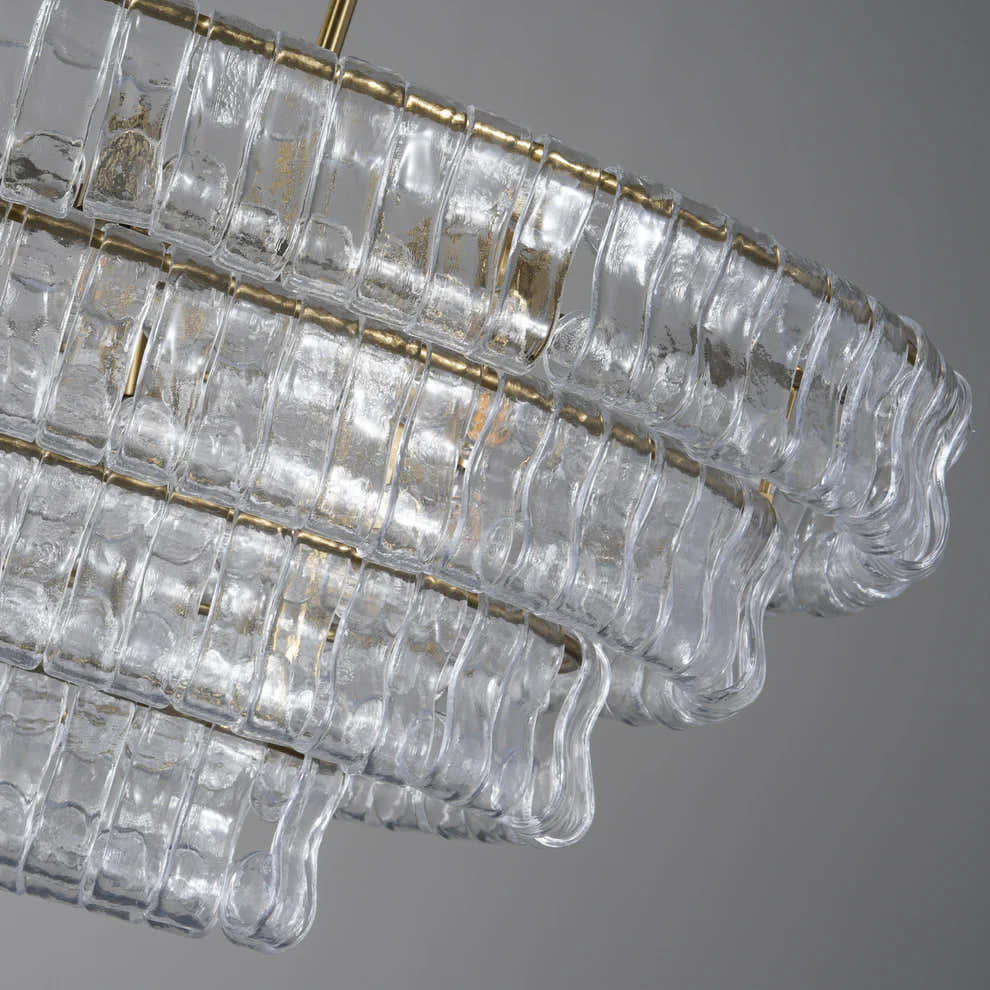 Amor Ghiaccio Glass Oval Chandelier 54"W/65"W