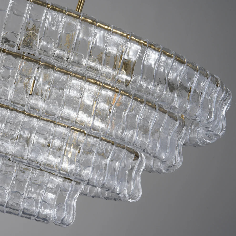 Amor Ghiaccio Glass Oval Chandelier 54"W/65"W