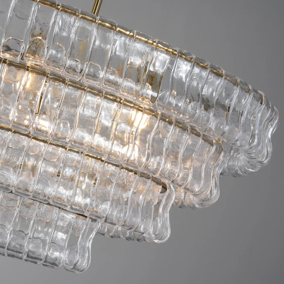 Amor Ghiaccio Glass Oval Chandelier 54"W/65"W