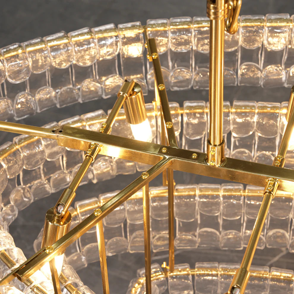 Amor Ghiaccio Glass Oval Chandelier 54"W/65"W