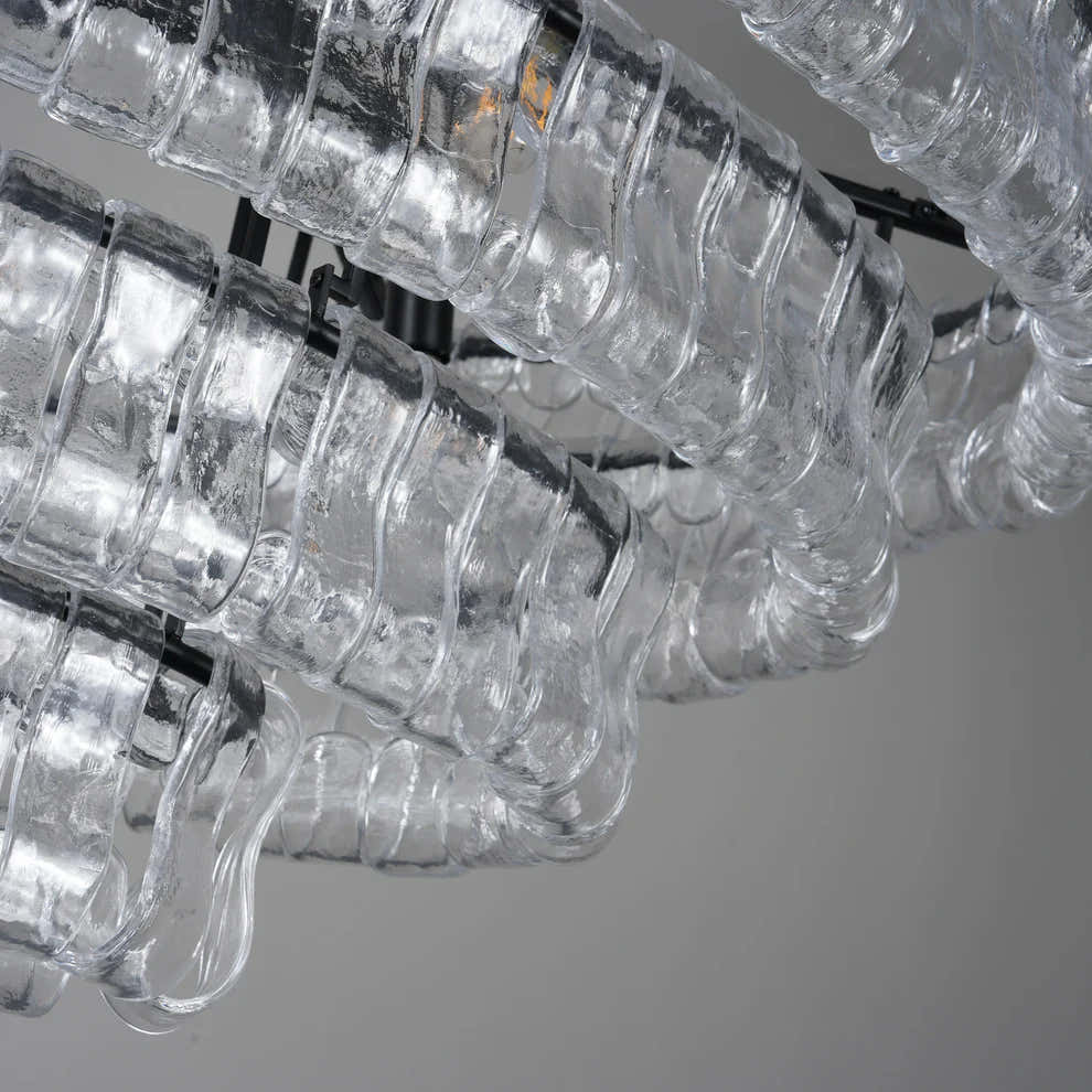 Amor Ghiaccio Glass Oval Chandelier 54"W/65"W
