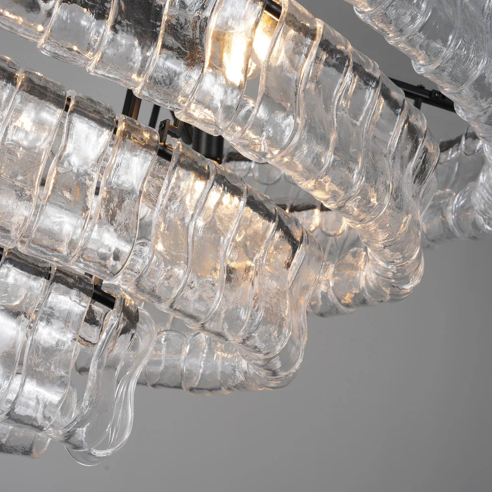Amor Ghiaccio Glass Oval Chandelier 54"W/65"W