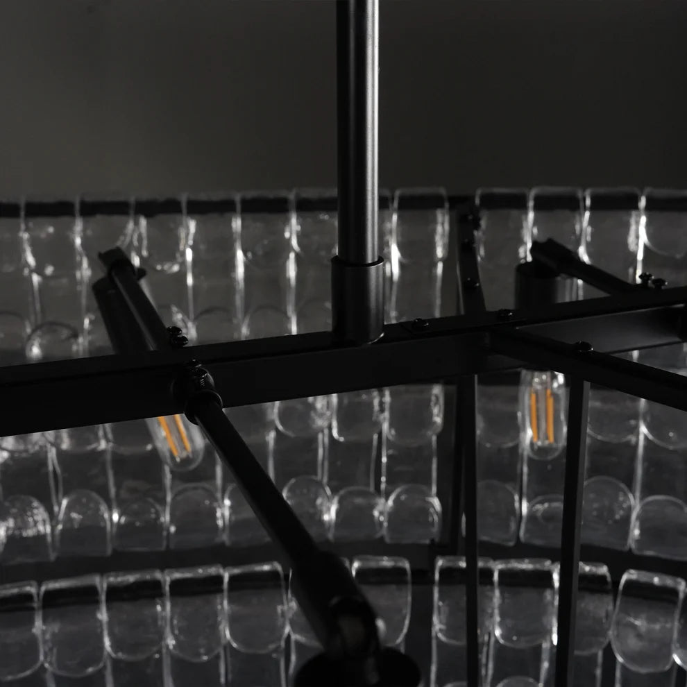 Amor Ghiaccio Glass Oval Chandelier 54"W/65"W