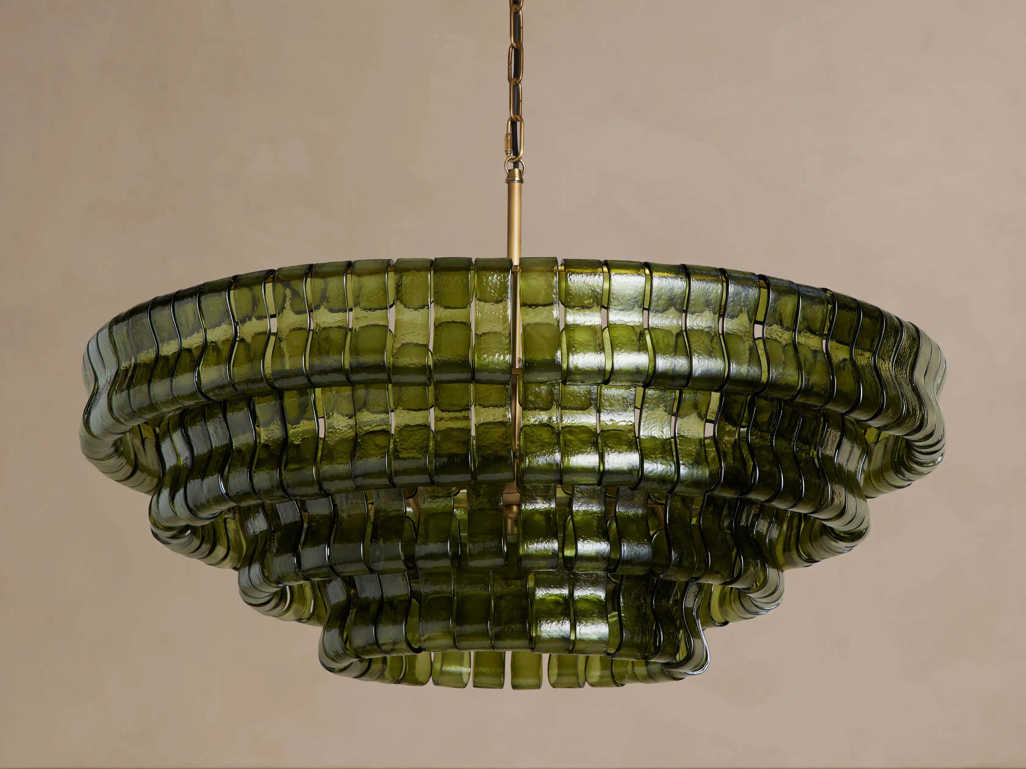 Amor 4-Tier Ghiaccio Glass Round Chandelier 36"