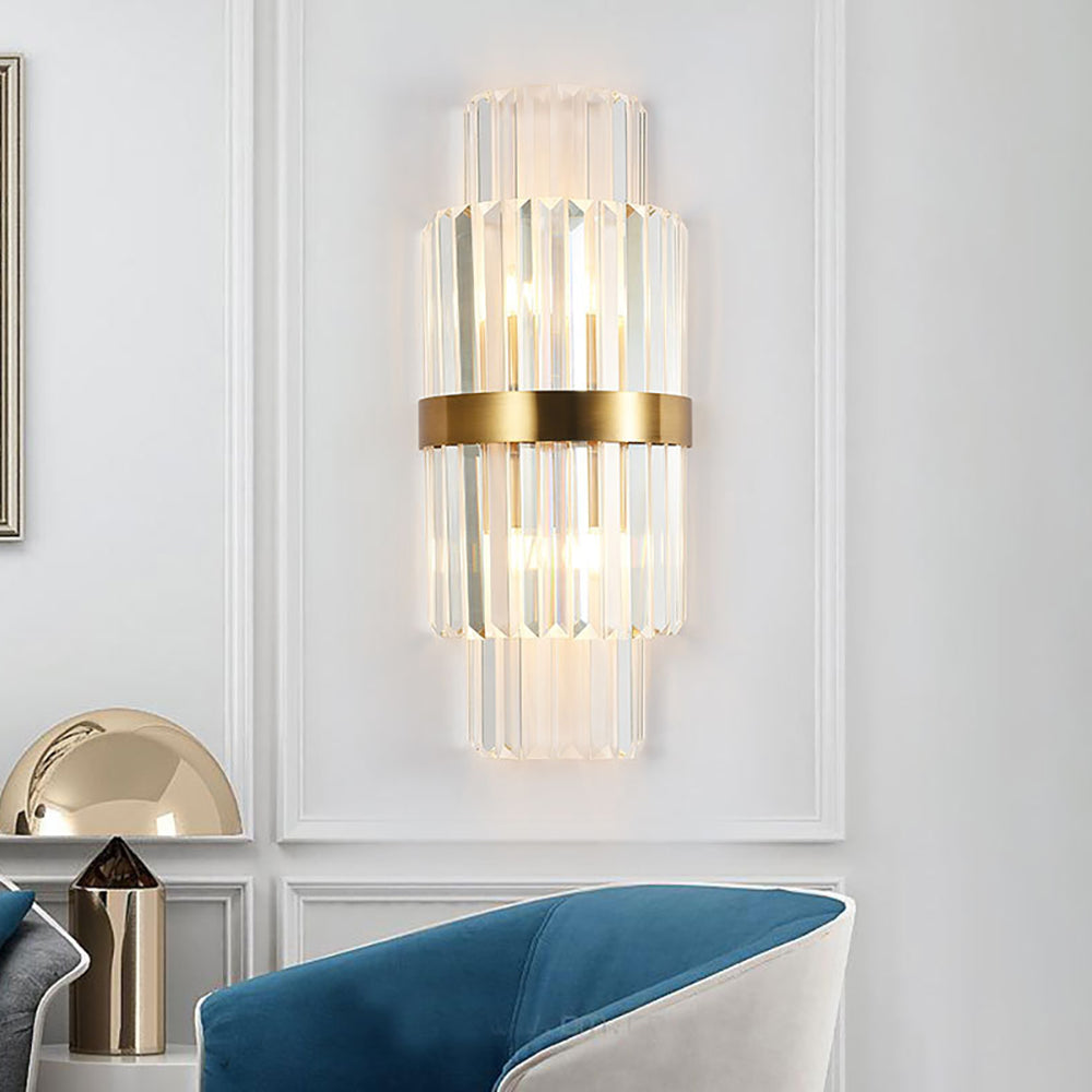 Gold Layered Crystal Wall Lamp