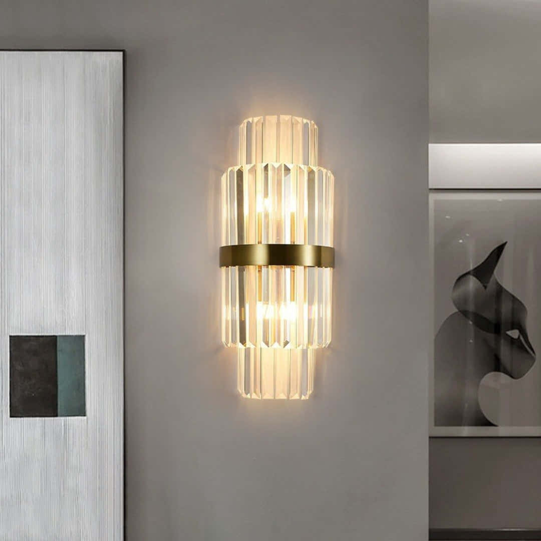 Gold Layered Crystal Wall Lamp