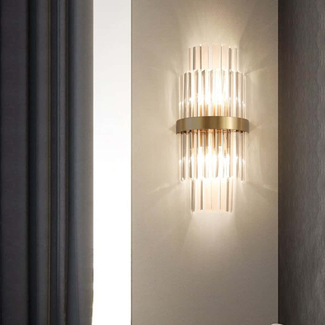Gold Layered Crystal Wall Lamp