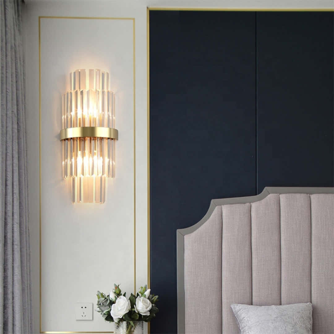 Gold Layered Crystal Wall Lamp