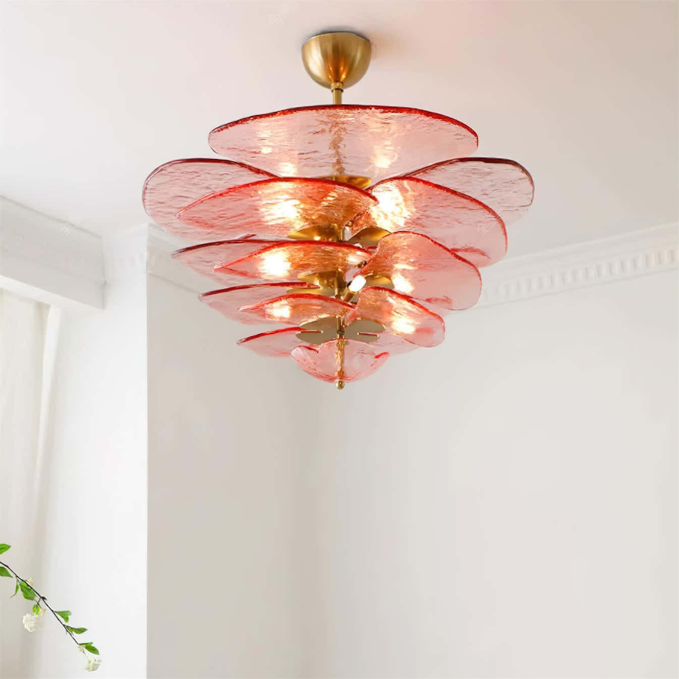 Petals Gold Murano Chandelier