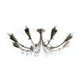 Gothic Viticci Leaf Flushmount 8-Light - Silver