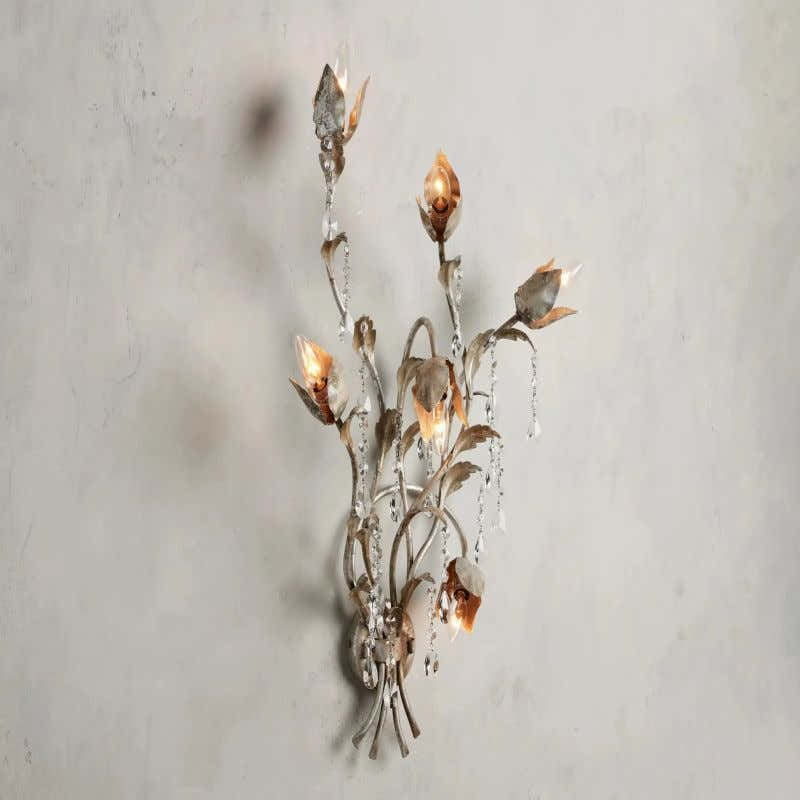 Gothic Viticcio Wall Sconce 3-Light 6-Light - Silver