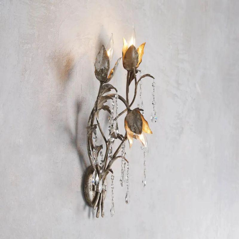 Gothic Viticcio Wall Sconce 3-Light 6-Light - Silver