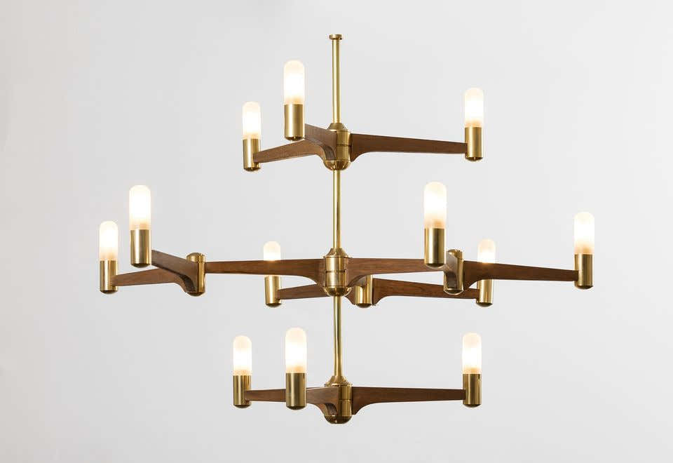 Guinevere 12 Light Modern Brass Chandelier - Joe Scog