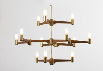 Guinevere 12 Light Modern Brass Chandelier - Joe Scog