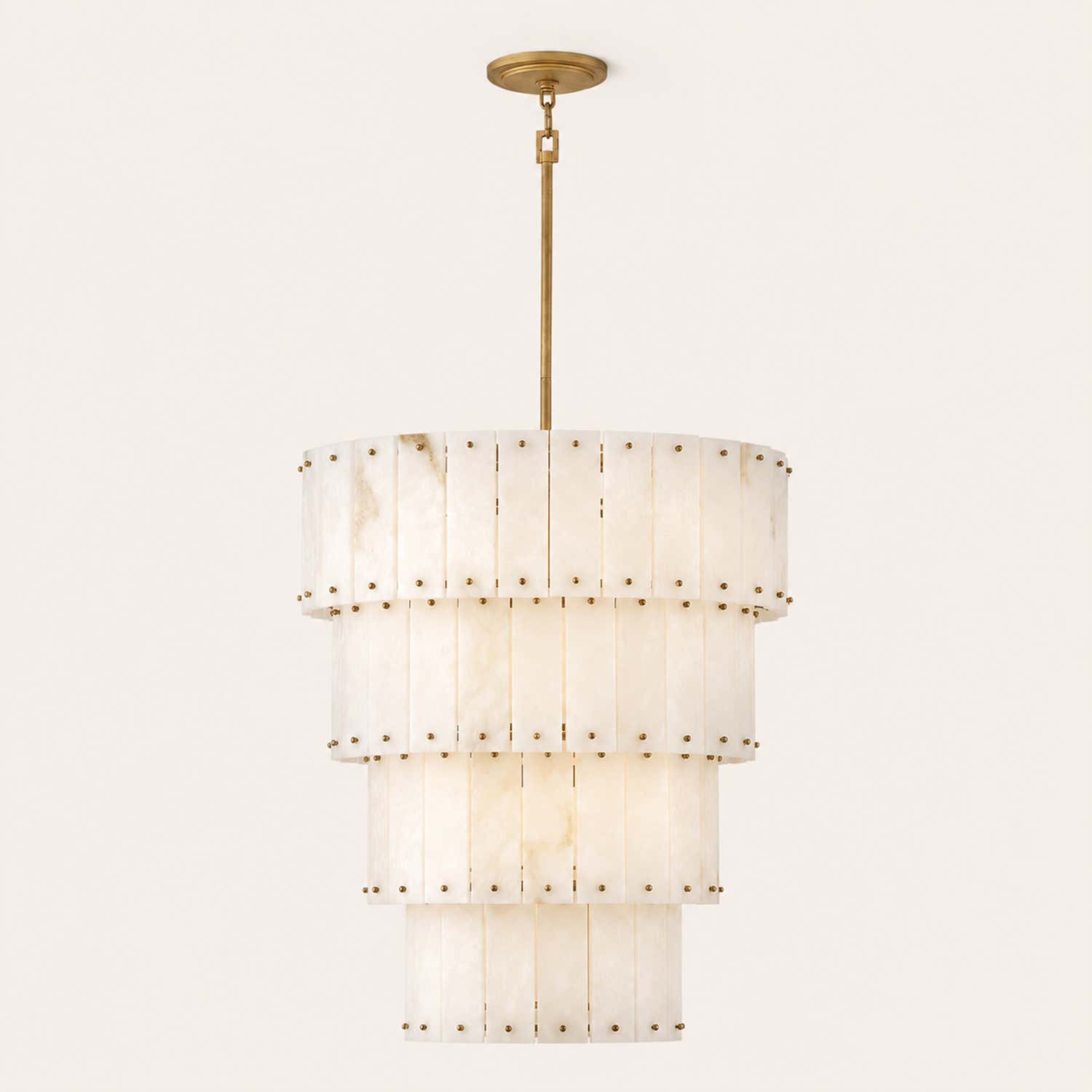 Simona Alabaster Round 4-Tier Chandelier