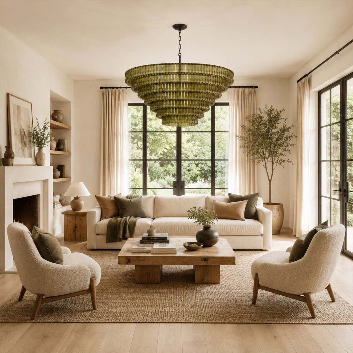 Amor 7-Tier Ghiaccio Glass Round Chandelier 60"