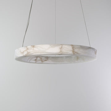 HALO 600 LED ring suspended lamp – Alabaster natural stone