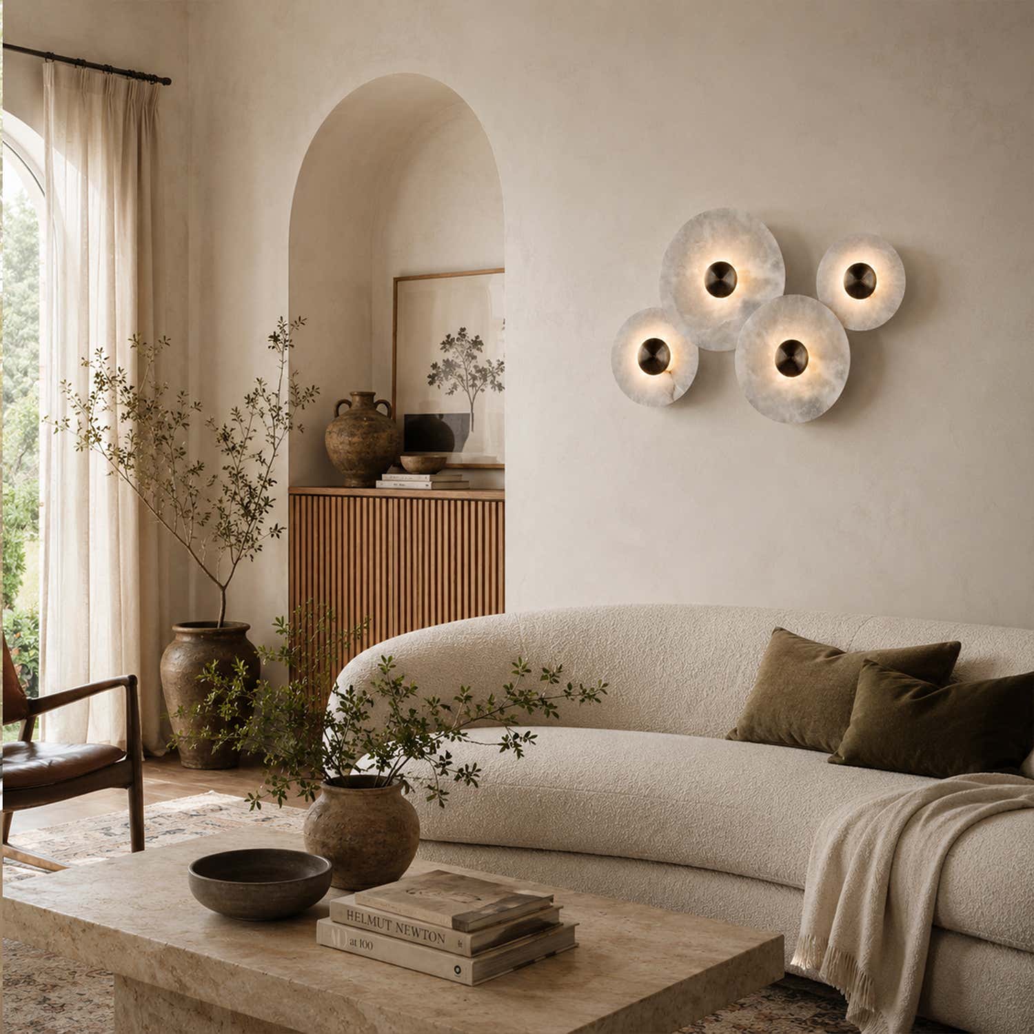 Median Alabaster Flush mount - 4 Surface