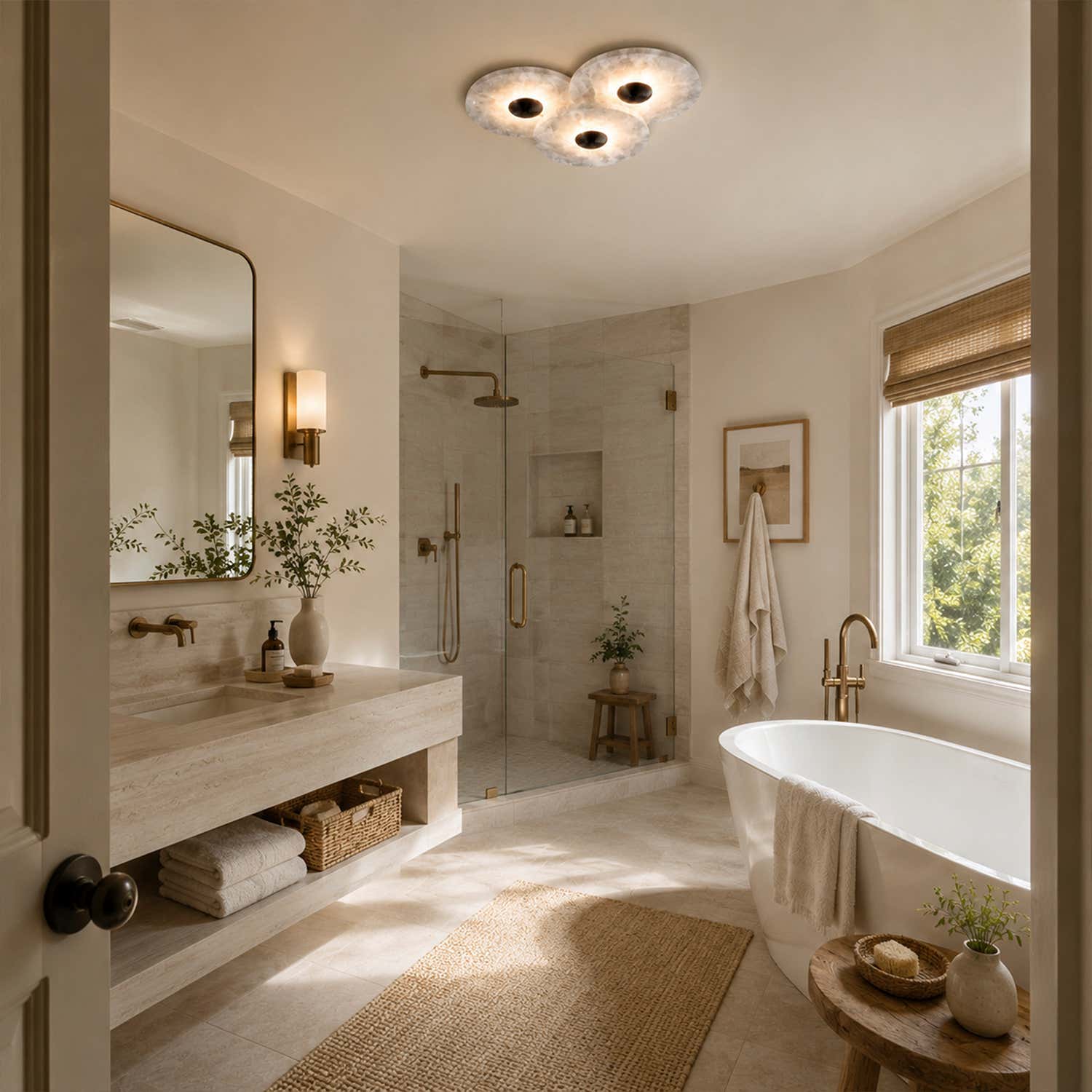 Median Alabaster Flush mount - 3 Surface