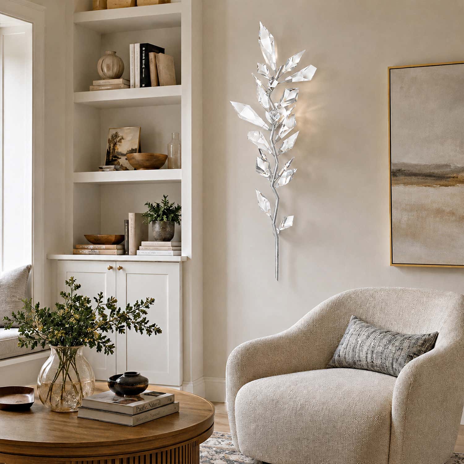 Addison 58" Gold&Silver Crystal Sconce