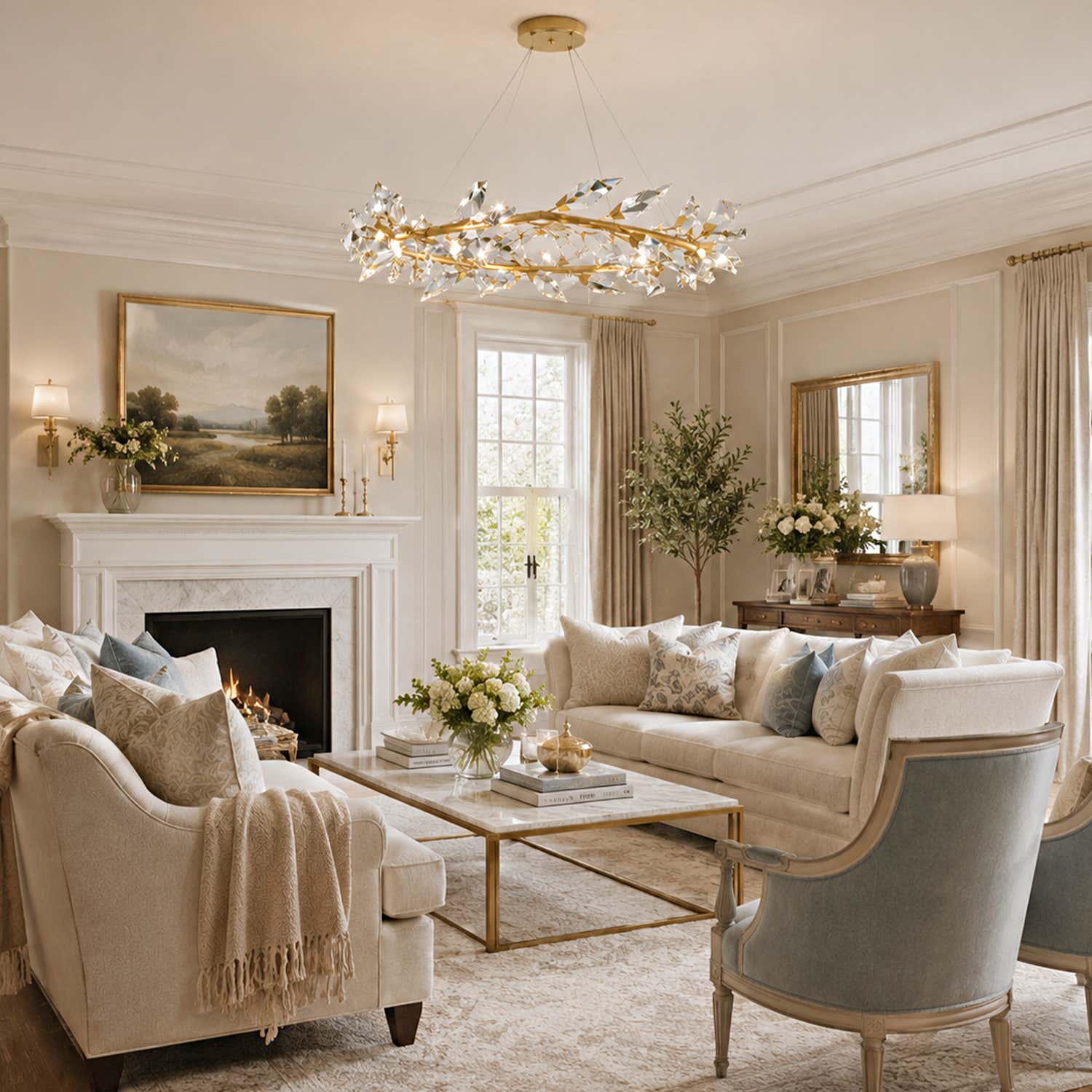 Addison 55"  Round Crystal Chandelier