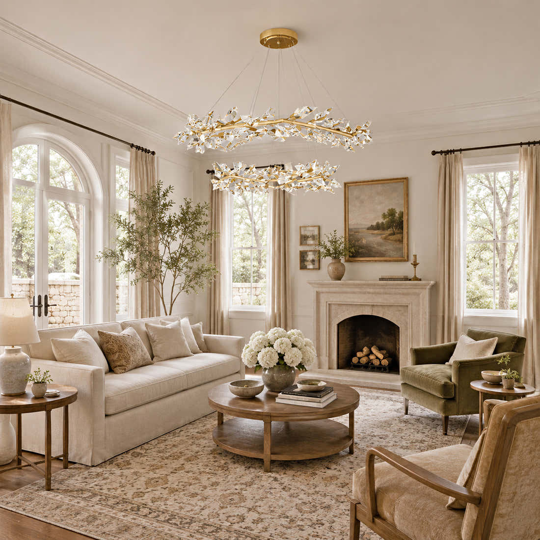 Addison 55" Round Crystal Chandelier