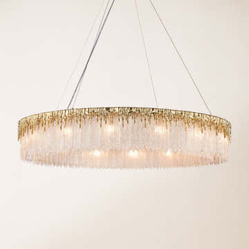Rieo Crystal Glass Round Chandelier 40"D