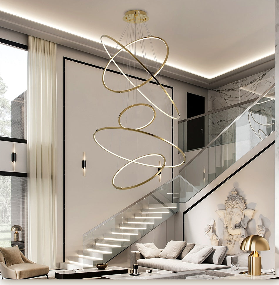 Custome Color Modern Bronze Multi Rings Chandelier