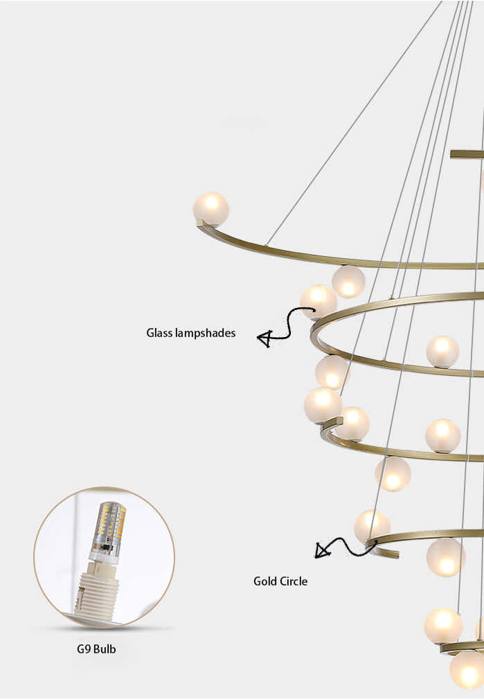 Modern Half Ring LED Chandelier by Aurorae Lighting