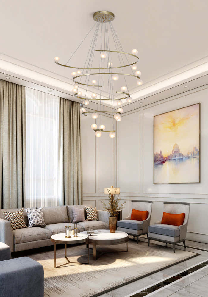 Modern Half Ring LED Chandelier