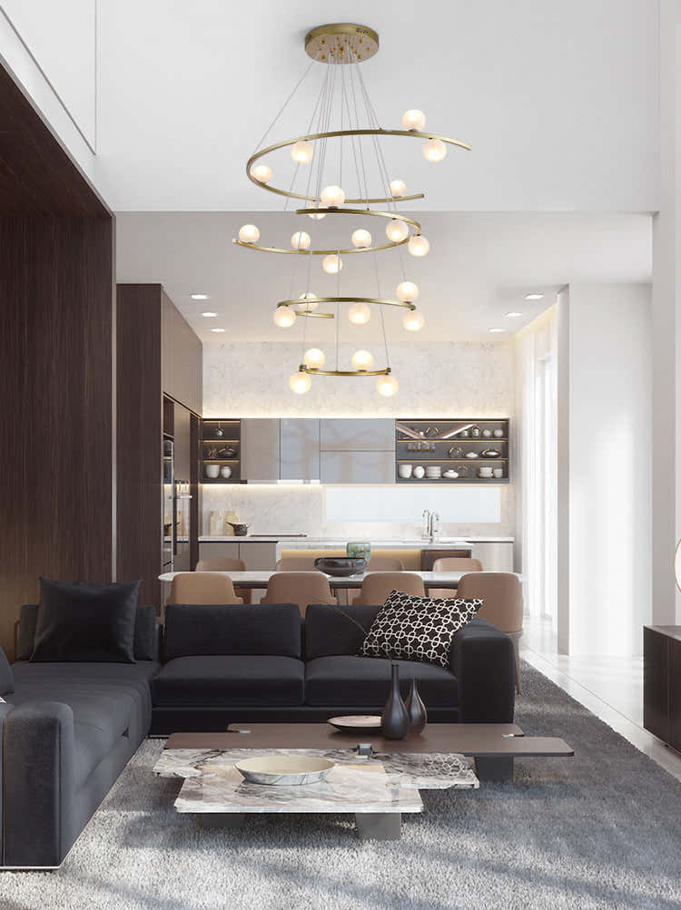 Modern Half Ring LED Chandelier