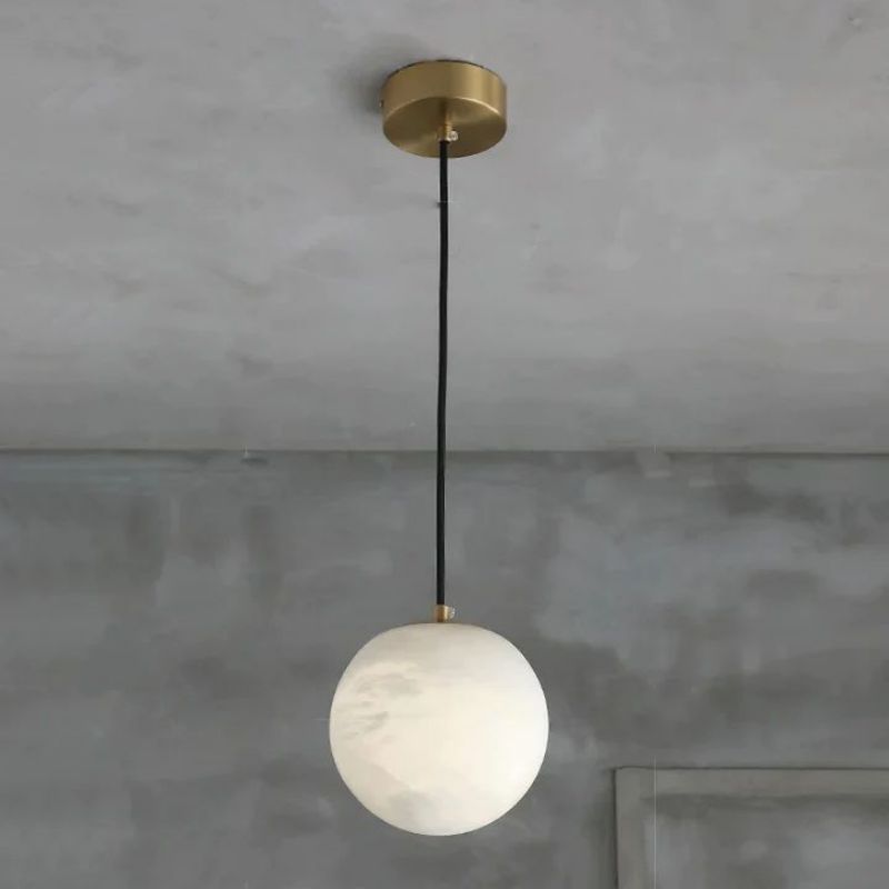 Alabaster Spherical Pendant Light