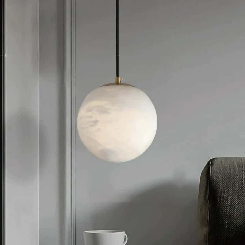 Alabaster Spherical Pendant Light