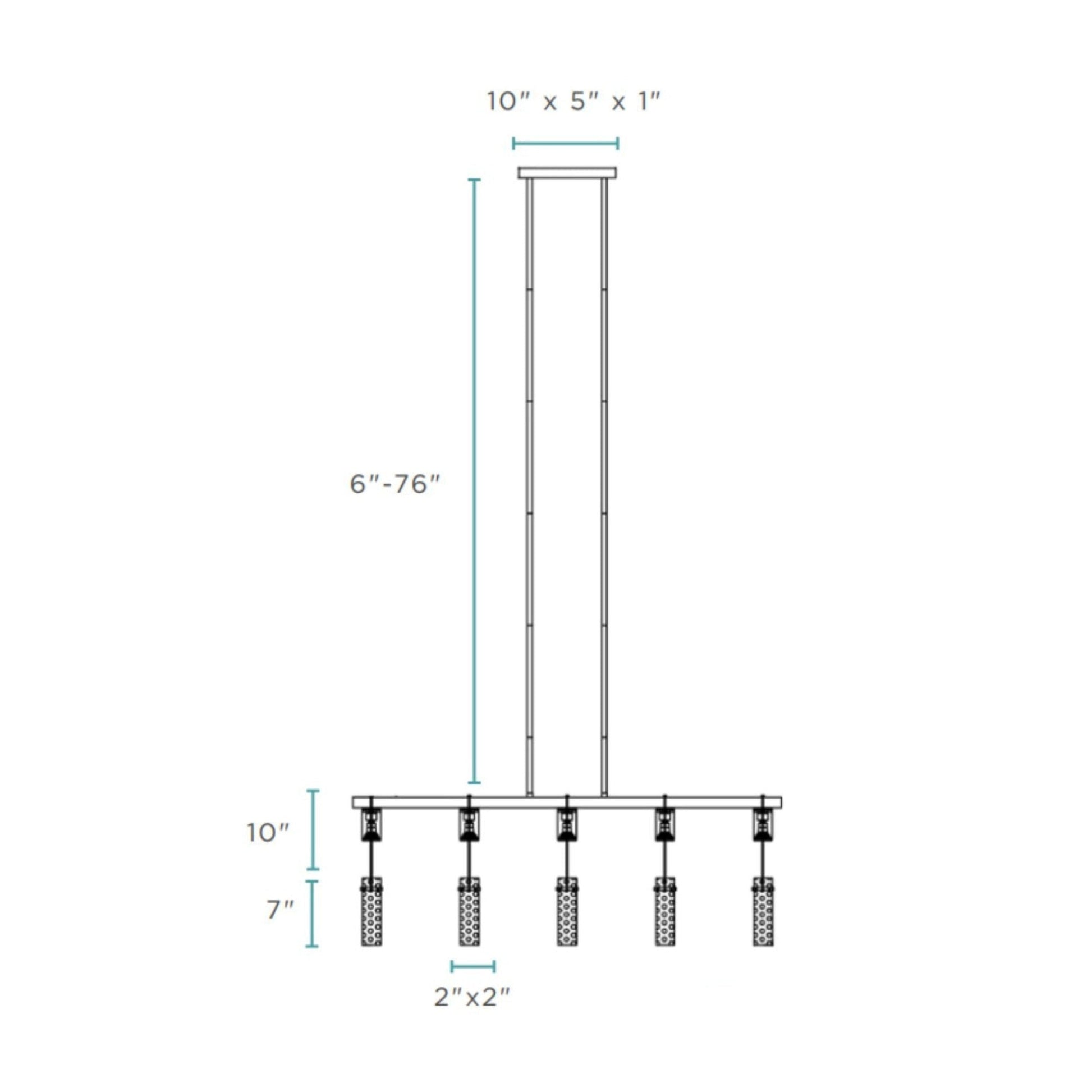 Harmony 5 Light Chandelier // Matte Black