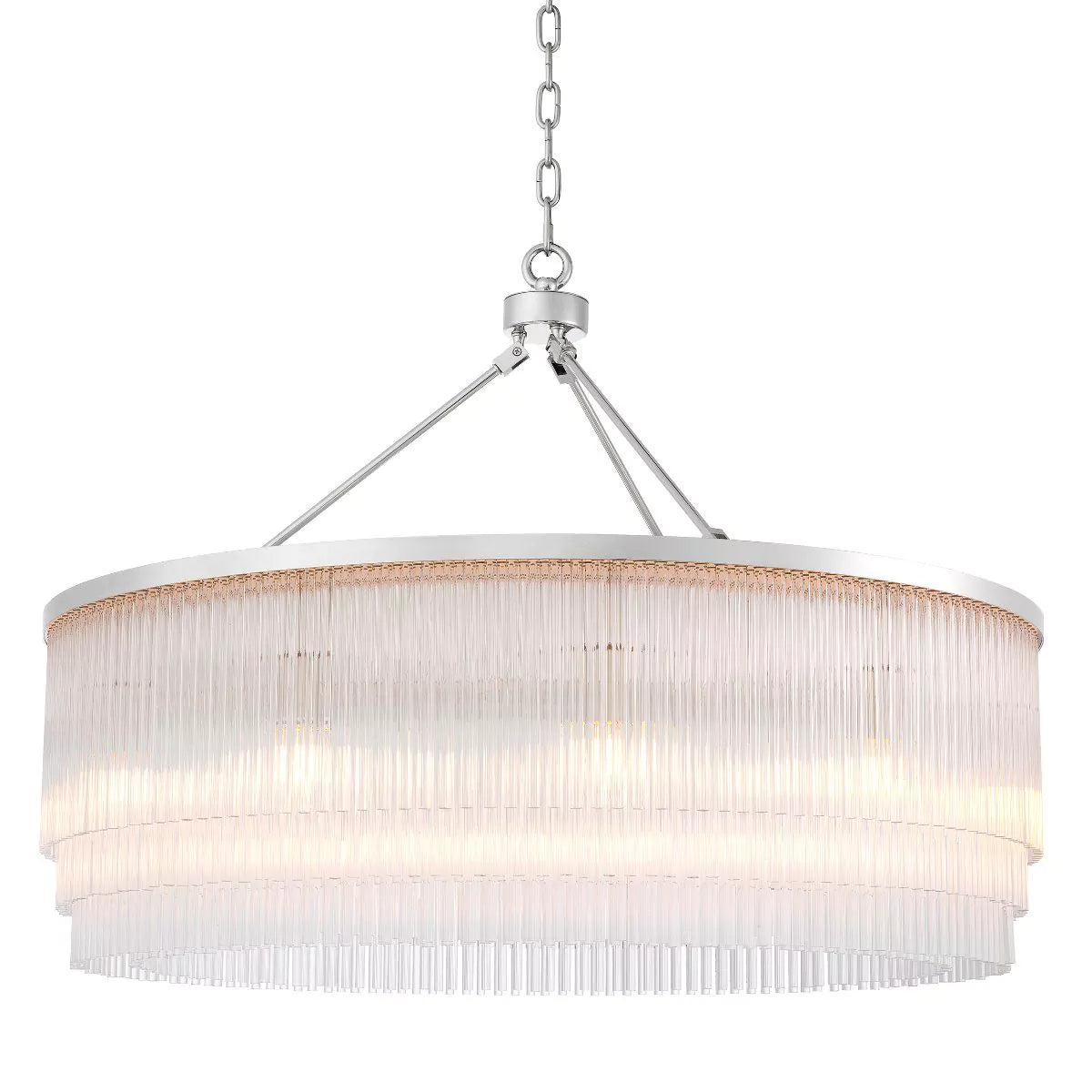 Hector L Modern Brass Glass Chandelier - (Light Brushed Brass Finish/Clear Glass) 