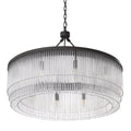 Hector L Modern Brass Glass Chandelier - (Light Brushed Brass Finish/Clear Glass) 