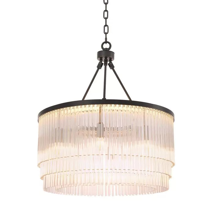 Hector S Modern Brass Glass Chandelier 