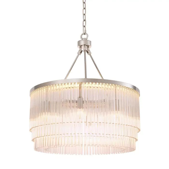 Hector S Modern Brass Glass Chandelier 